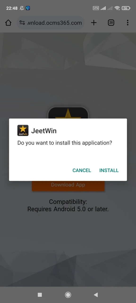 Install Jeetwin application for Android.