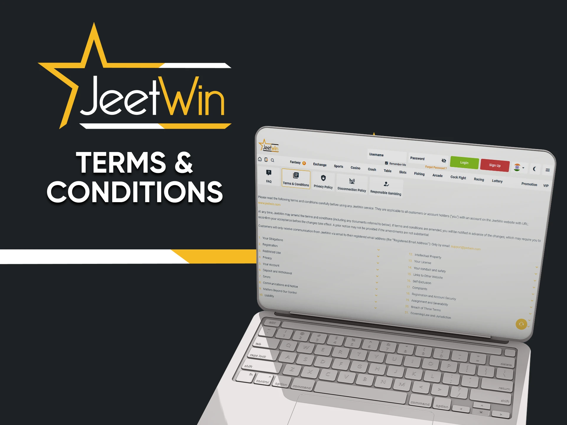 Learn the terms for bonuses on Jeetwin.