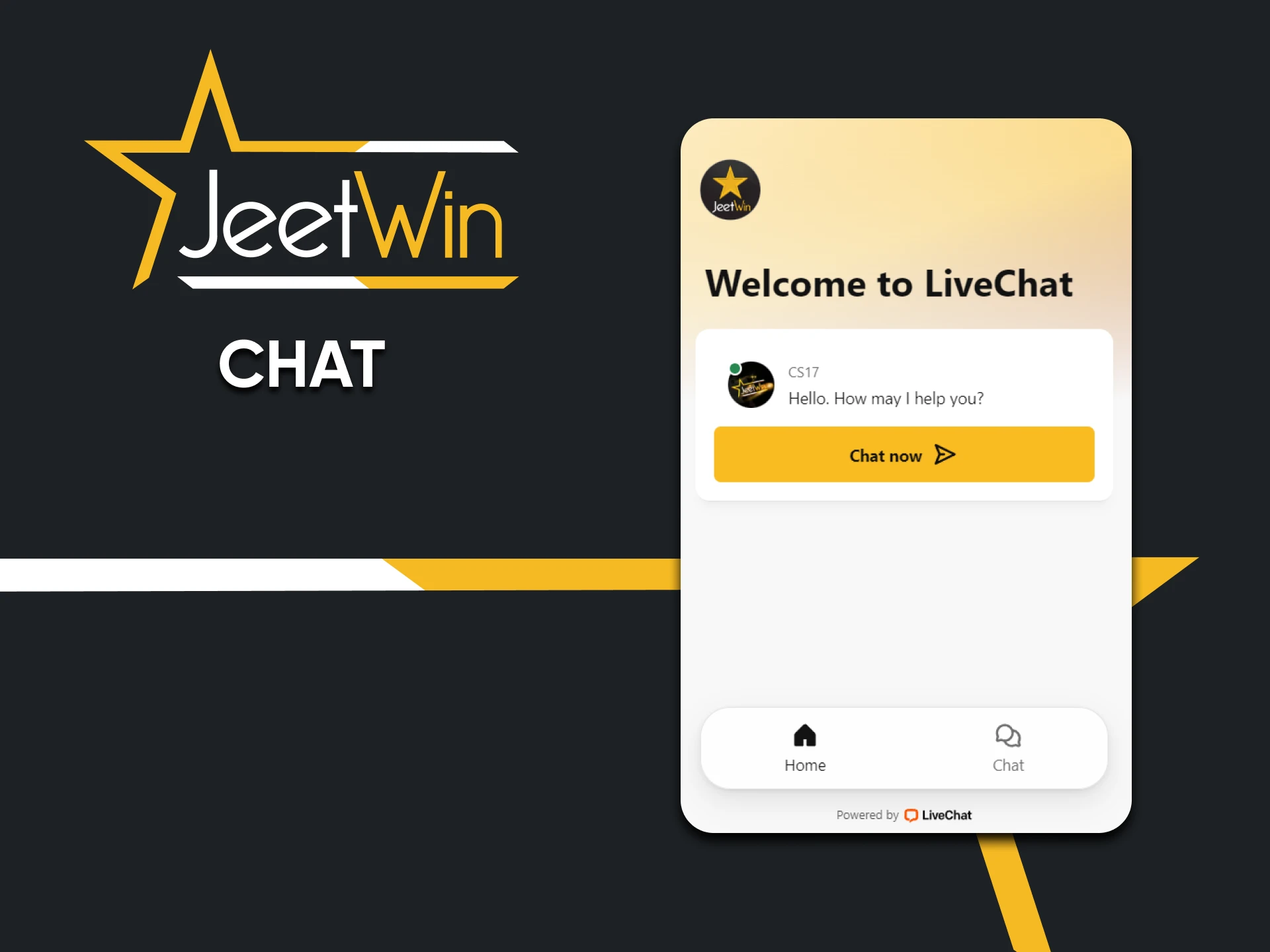Use the chat to contact the Jeetwin team.