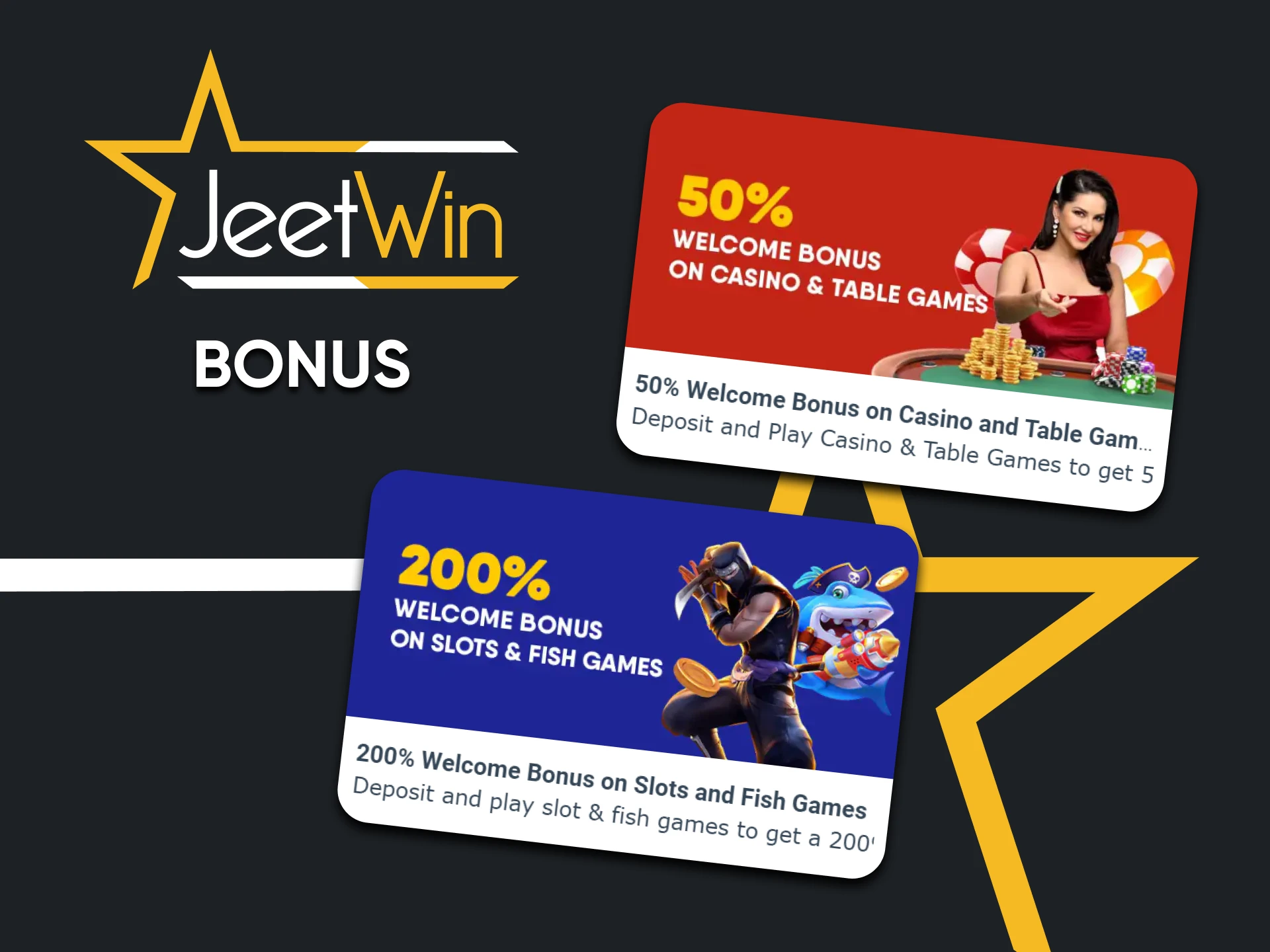 Jeetwin gives bonuses after replenishing your deposit.