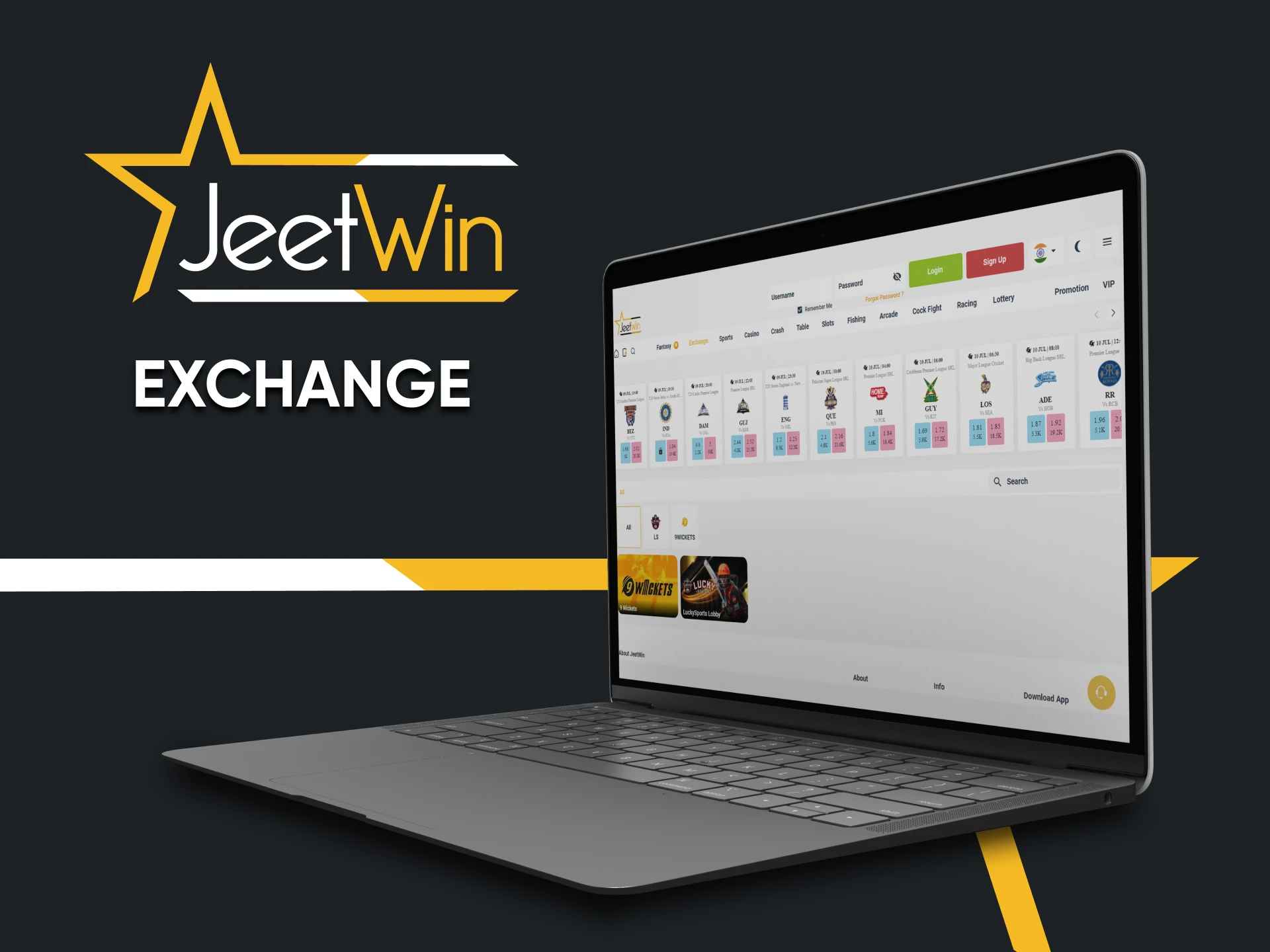 Visit the Exchange section of Jeetwin.