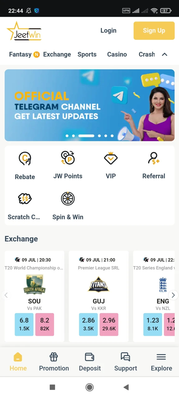 Visit Jeetwin home page to register.