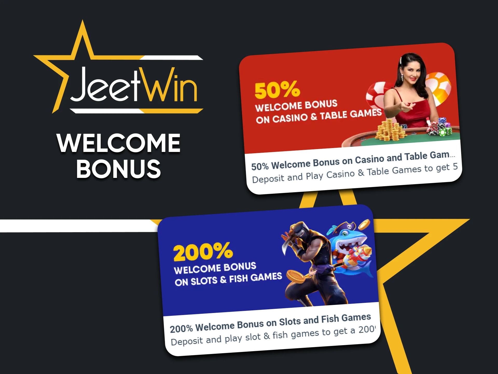 Jeetwin gives bonuses for registration.