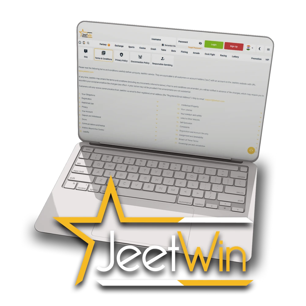 Learn the terms for the Jeetwin website.