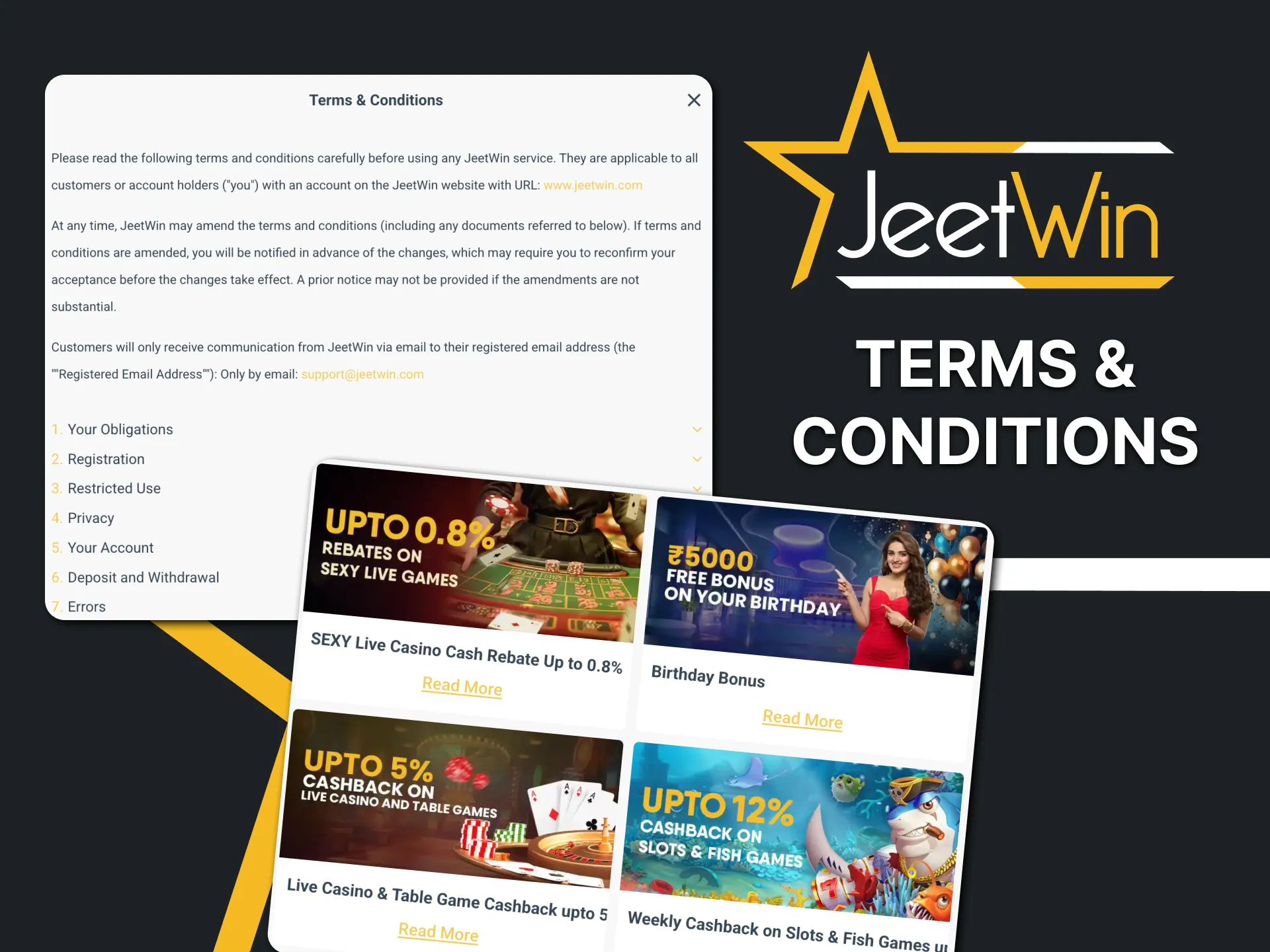 Learn the terms for bonuses on Jeetwin.