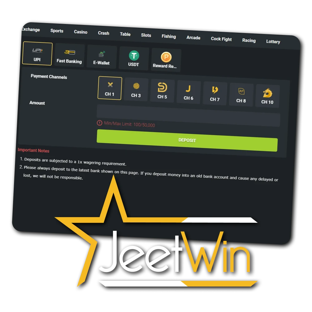 We will tell you everything about depositing on Jeetwin.