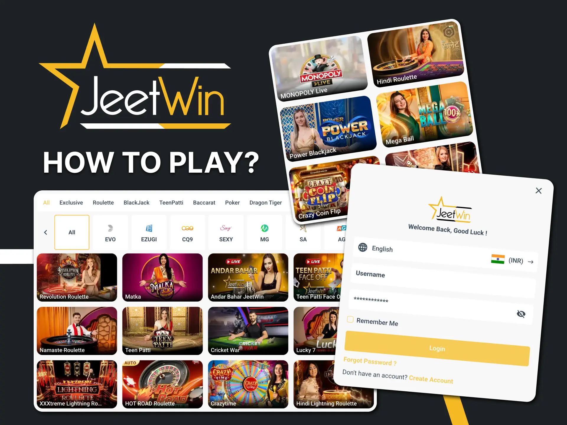 Go to the live casino section on Jeetwin.