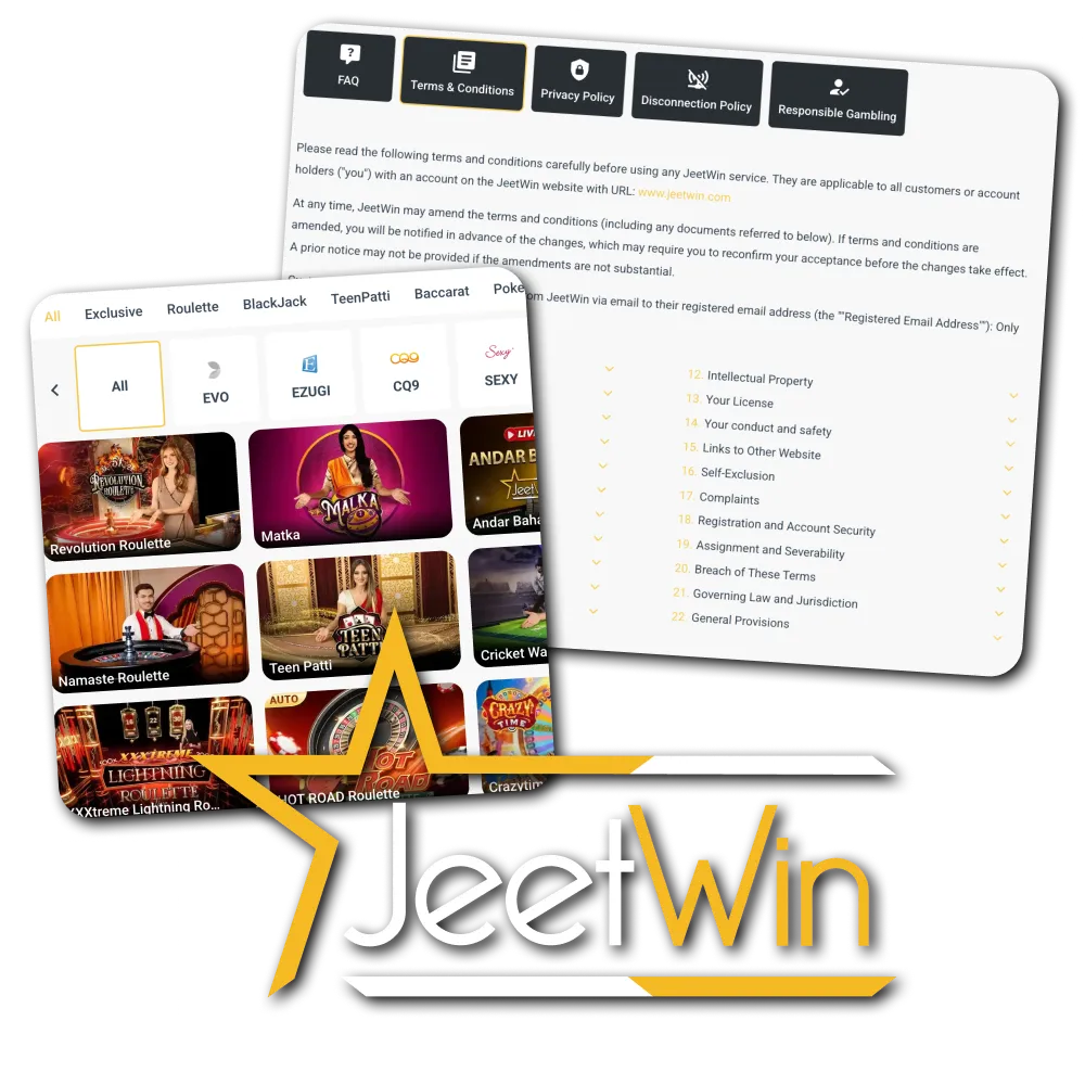 Learn the terms for the Jeetwin website.