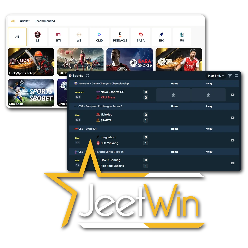 Place bets on popular esports matches at Jeetwin and get a free bet after registering.