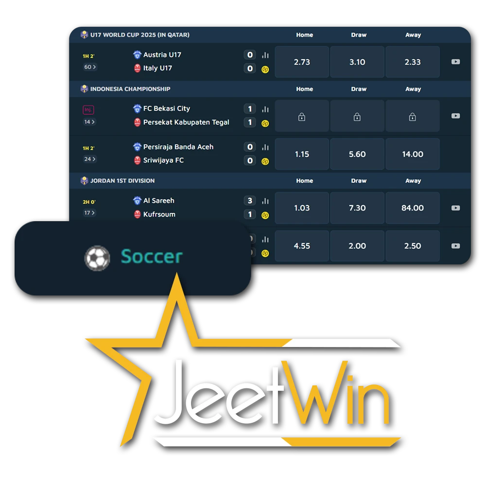 Place LINE and LIVE bets on football at Jeetwin with a free bet for new users.